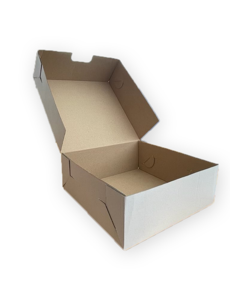 DORTOVÁ KRABICE 31 x 31 x 11,5 cm - Bílo - hnědá