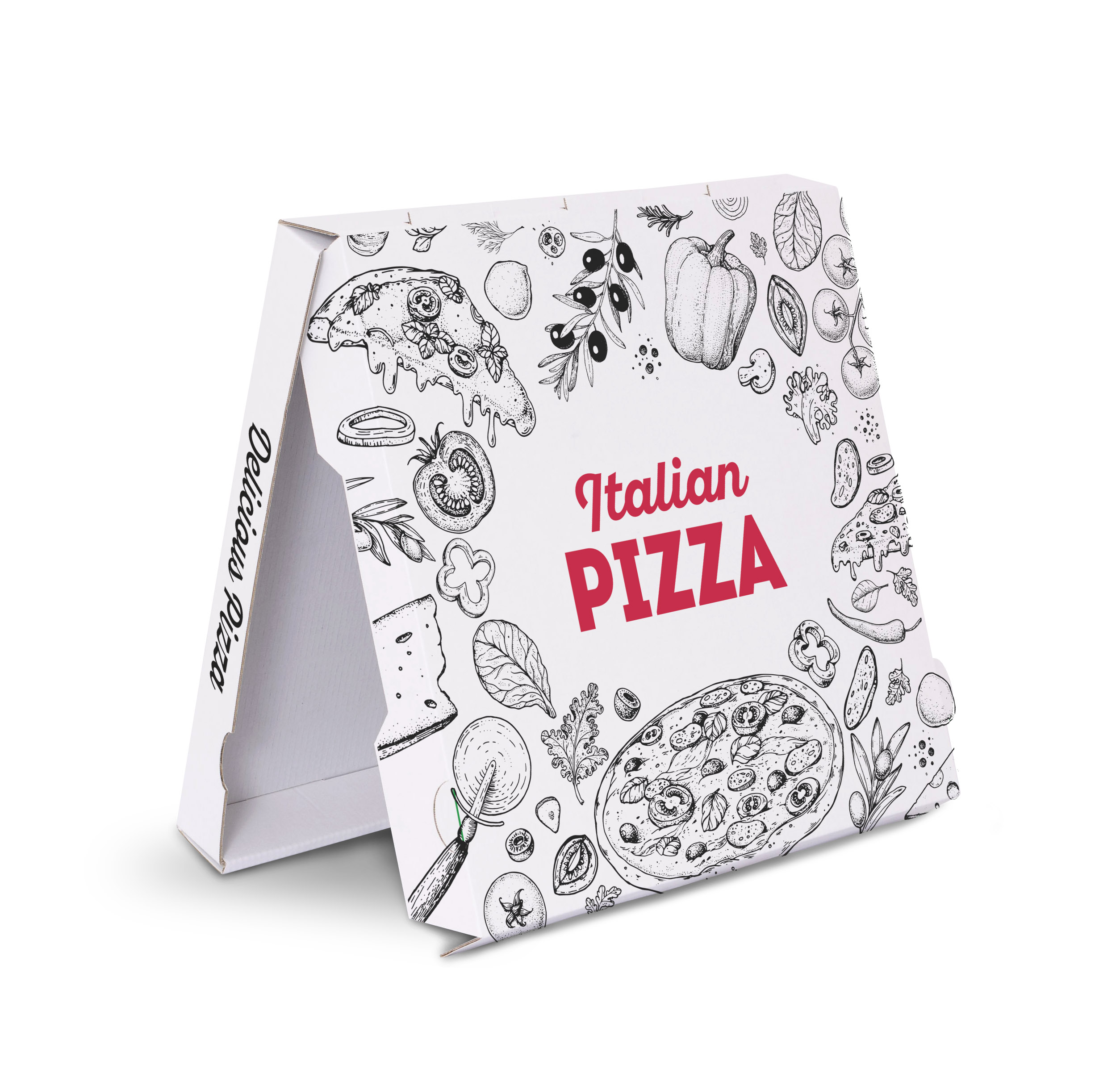 KRABICE NA PIZZU 45 x 45 x 4 cm s potiskem Italian Pizza