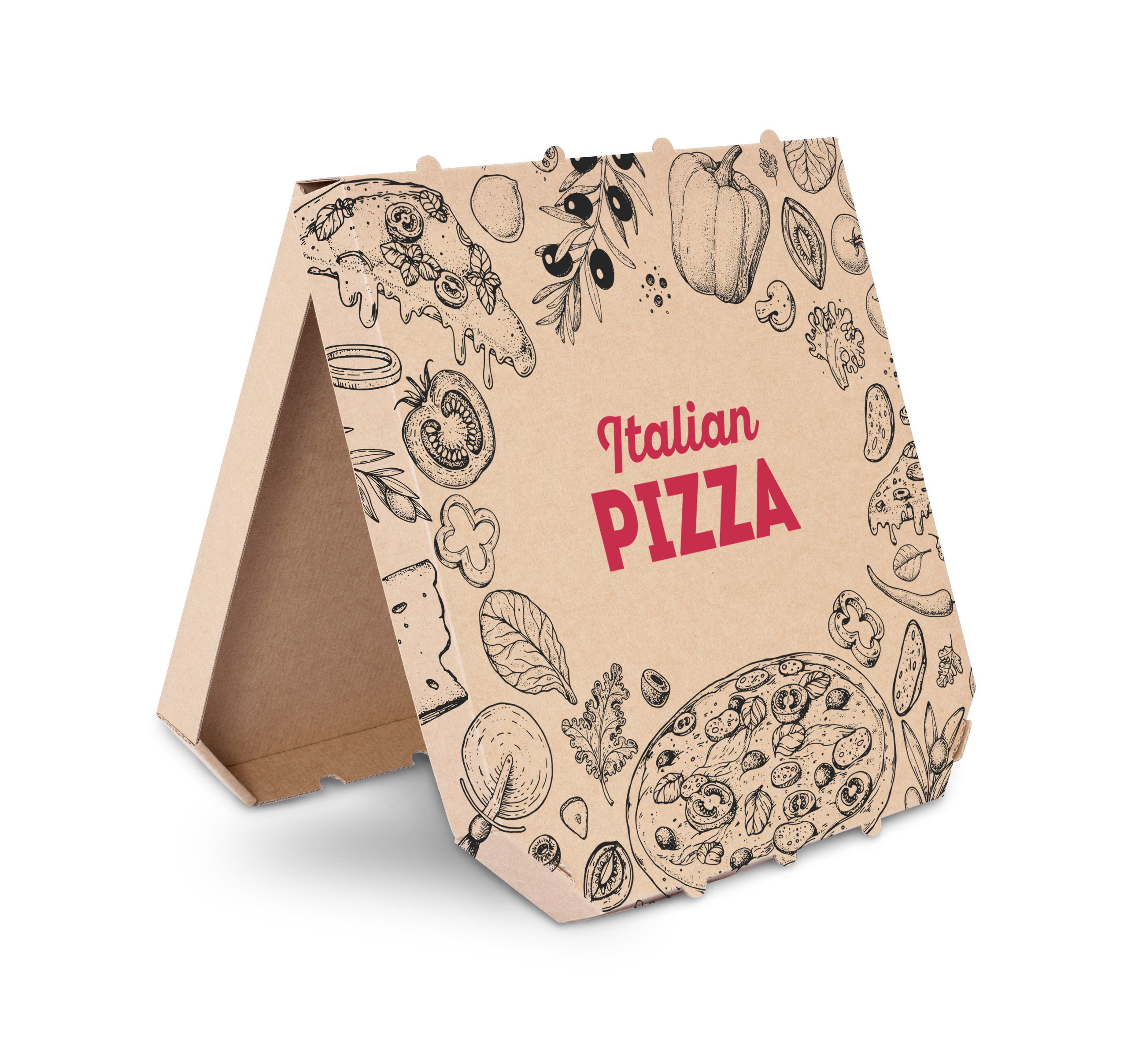 KRABICE NA PIZZU 40 x 40 x 3 cm s potiskem Italian Pizza
