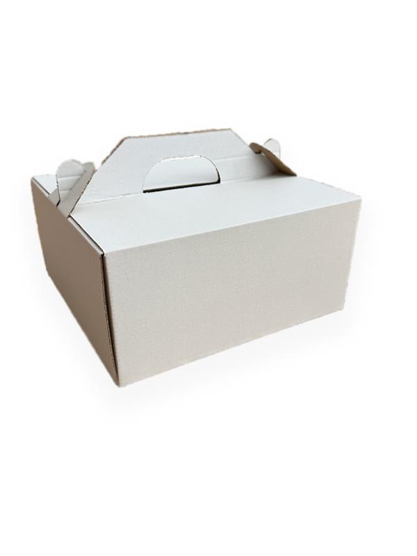 KRABICE NA ZÁKUSKY 23 x 23 x 11 cm - Bílo - hnědá