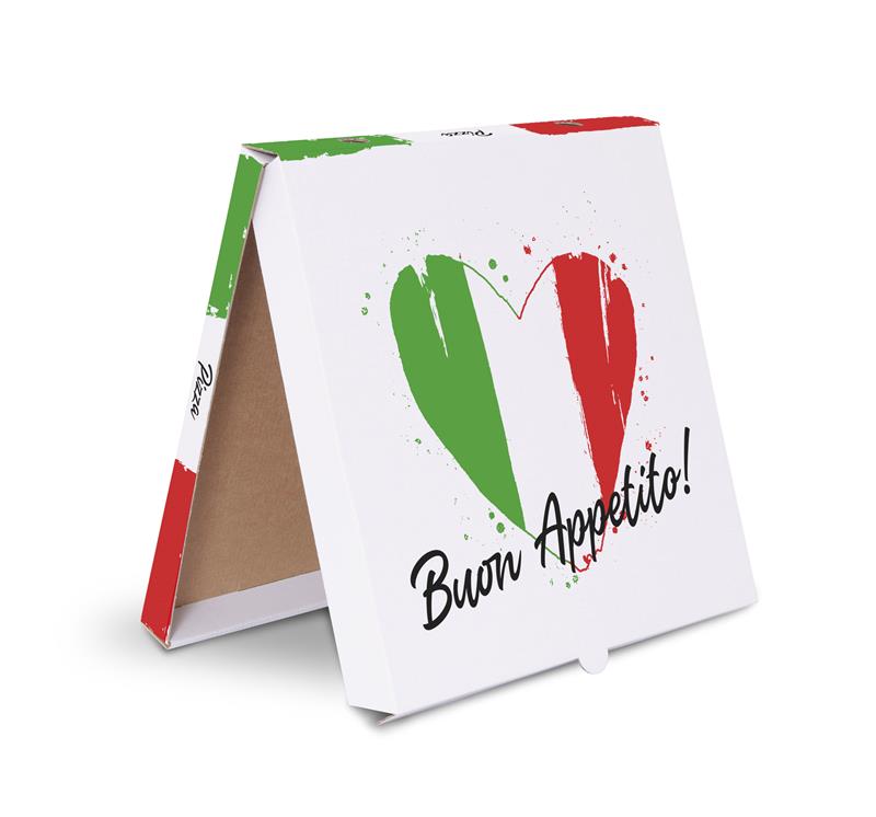 KRABICE NA PIZZU 33 x 33 x 3 cm s potiskem Buon Appetito!